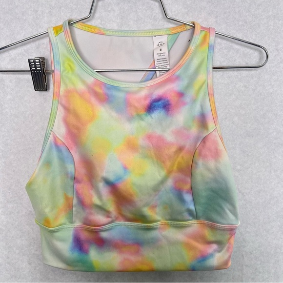 Nanette Lepore Longline Sports Bra Cut Out Back small colorful tie dye - Picture 1 of 3